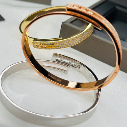 [Glow Jewelry]Move Noa Rose Gold Pavé Diamond Bangle Bracelet