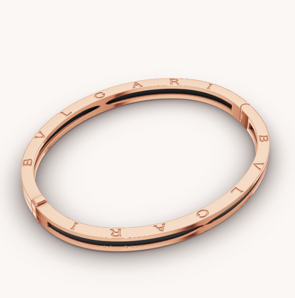 [Glow Jewelry]ZERO 1 PINK GOLD WITH BLACK CERAMIC BRACELET
