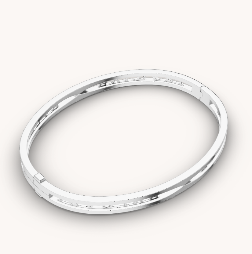 [Glow Jewelry]ZERO 1 SPIRAL LOGO SILVER BRACELET
