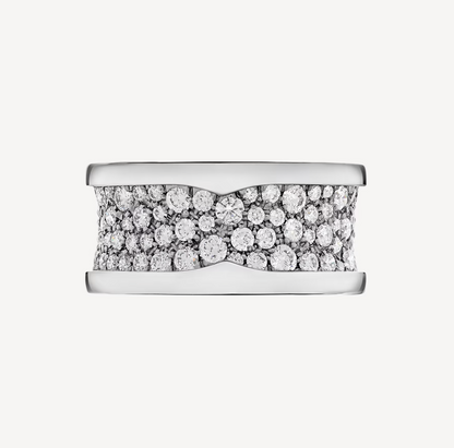 [Glow Jewelry]ZERO 1 WITH PAVED DIAMONDS ON THE SPIRAL RING