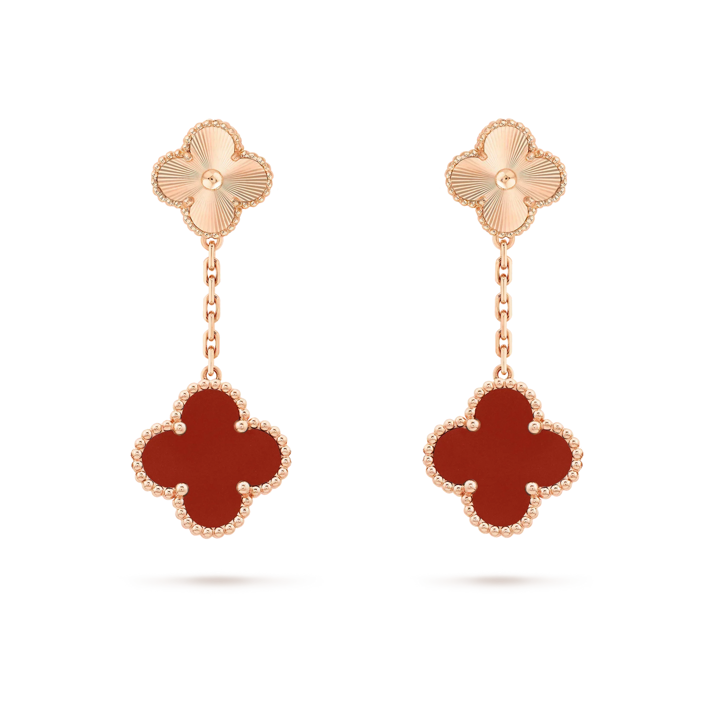 ¡®Glow Jewelry¡¯CLOVER 2 MOTIF LASER-KARNEOL-OHRRINGE