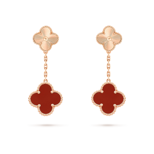 ¡®Glow Jewelry¡¯CLOVER 2 MOTIF LASER-KARNEOL-OHRRINGE