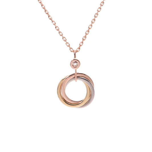 [Glow Jewelry]TRINITY SILVER GOLD PINK GOLD NECKLACE