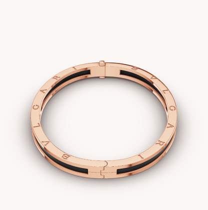 [Glow Jewelry]ZERO 1 PINK GOLD WITH BLACK CERAMIC BRACELET