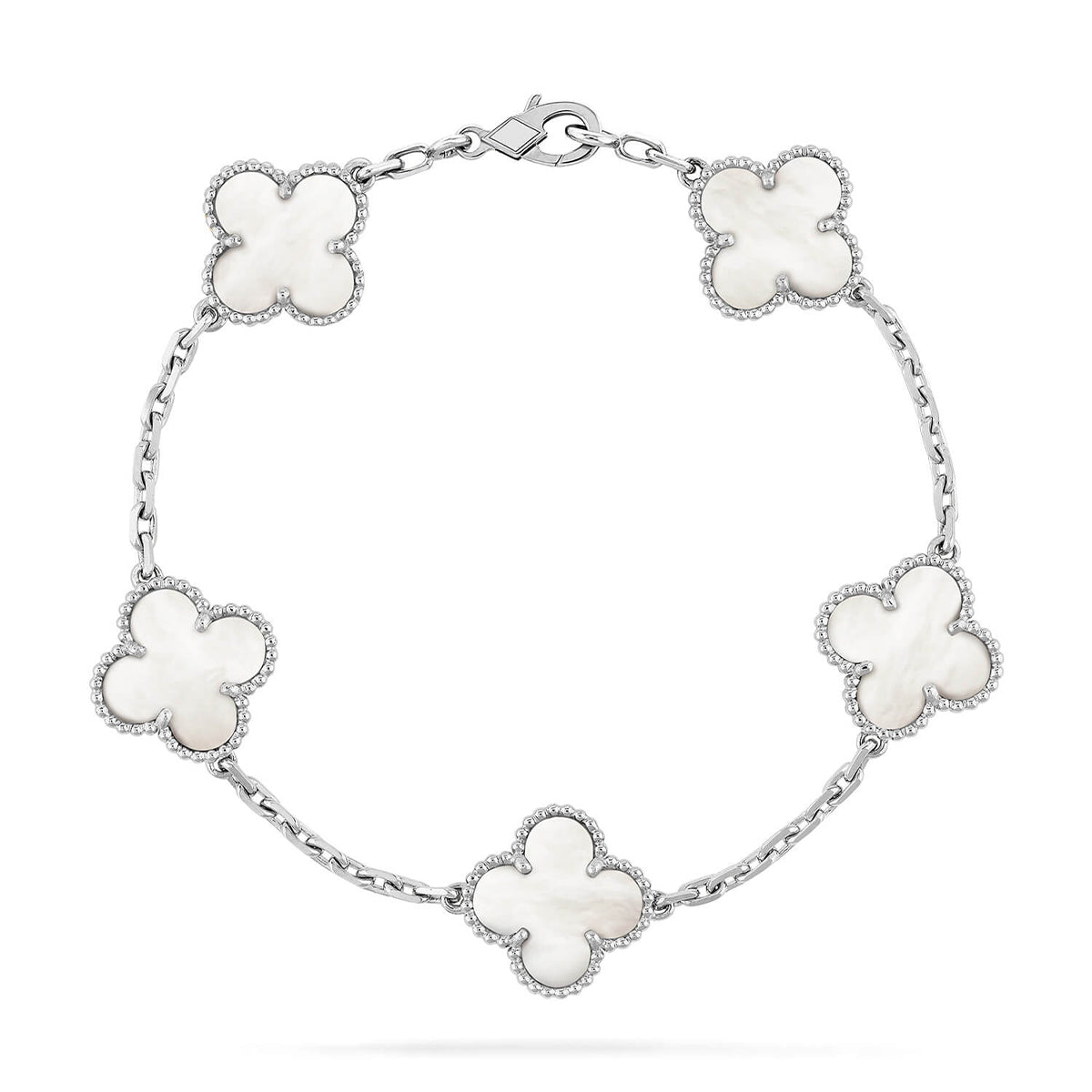 [Glow Jewelry]Neue KOLLEKTION CLOVER WHITE PEARL MOP 5 MOTIV ARMBÄNDER