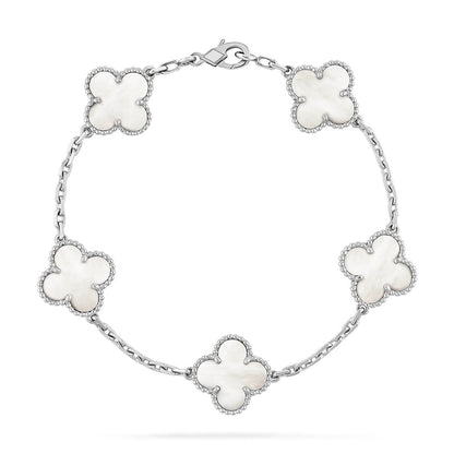 [Glow Jewelry]Neue KOLLEKTION CLOVER WHITE PEARL MOP 5 MOTIV ARMBÄNDER