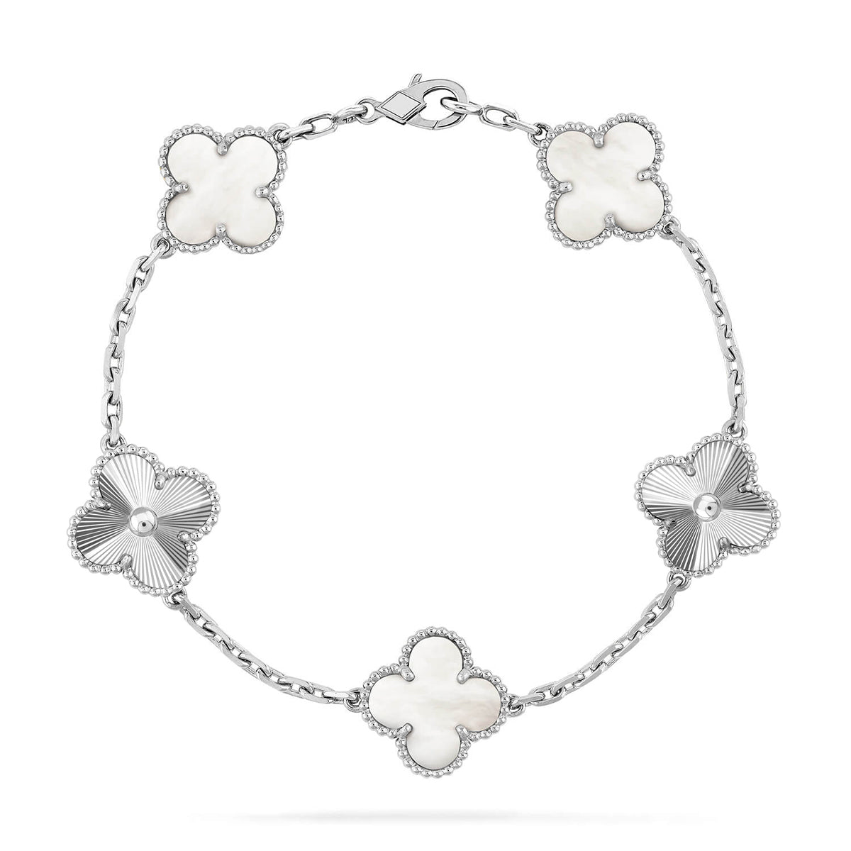 [Glow Jewelry]Neue KOLLEKTION CLOVER WHITE PEARL MOP 5 MOTIV ARMBÄNDER