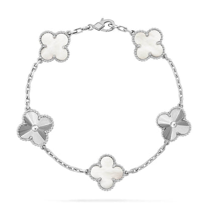 [Glow Jewelry]Neue KOLLEKTION CLOVER WHITE PEARL MOP 5 MOTIV ARMBÄNDER