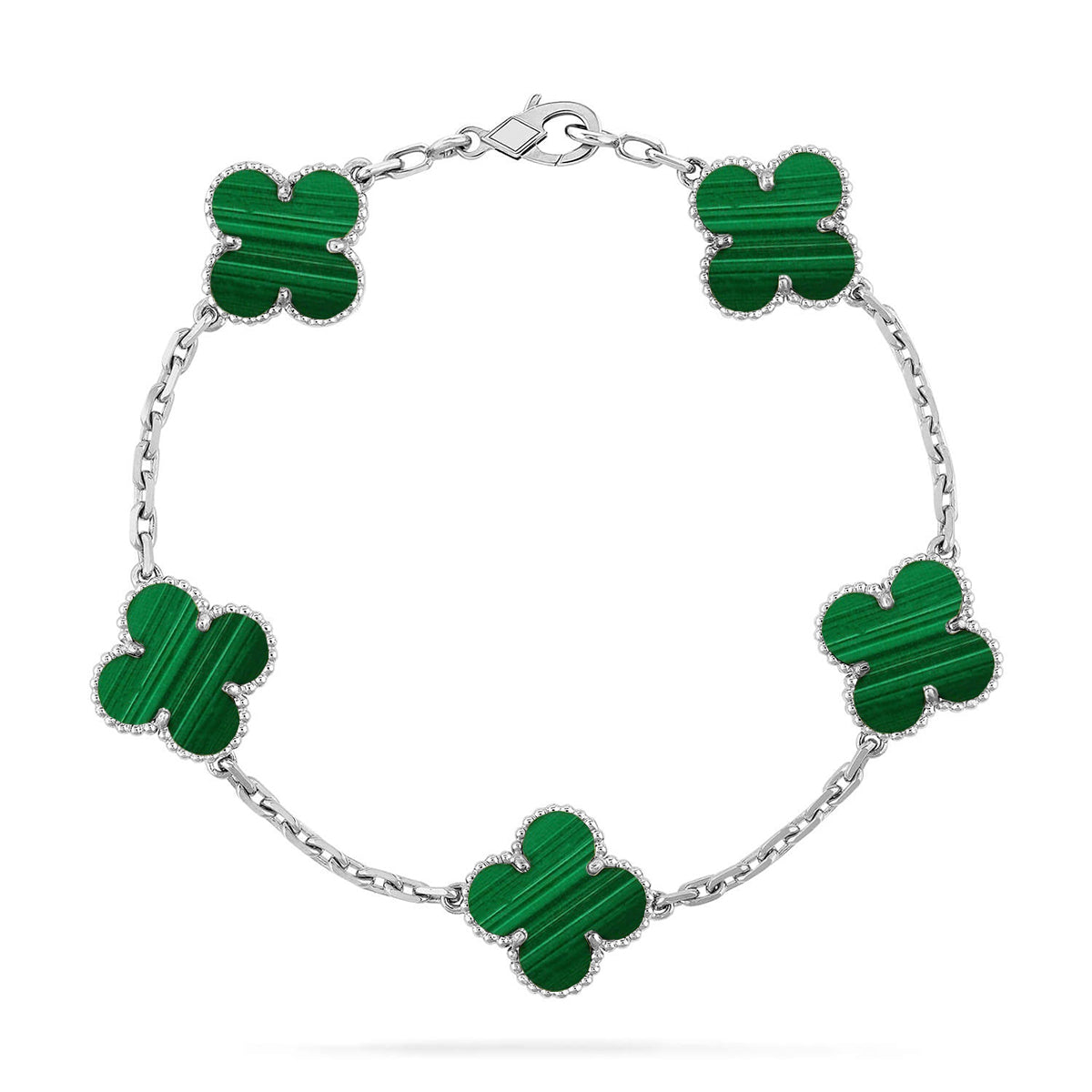 [Glow Jewelry] 新着クローバー5モチーフ マラカイトブレスレットコレクション