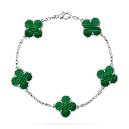 [Glow Jewelry] 新着クローバー5モチーフ マラカイトブレスレットコレクション