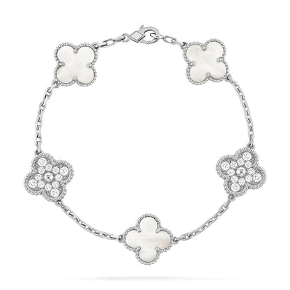 [Glow Jewelry]Neue KOLLEKTION CLOVER WHITE PEARL MOP 5 MOTIV ARMBÄNDER