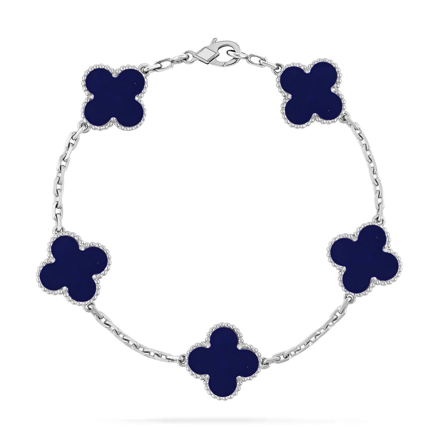 [Glow Jewelry]Neue GLÜCKSKLEE 5 MOTIV LAPISLAZULI ARMBAND KOLLEKTION