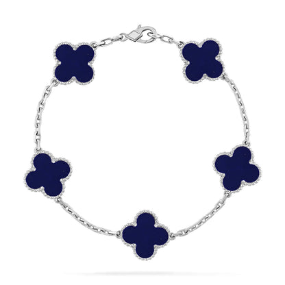 [Glow Jewelry]Neue GLÜCKSKLEE 5 MOTIV LAPISLAZULI ARMBAND KOLLEKTION