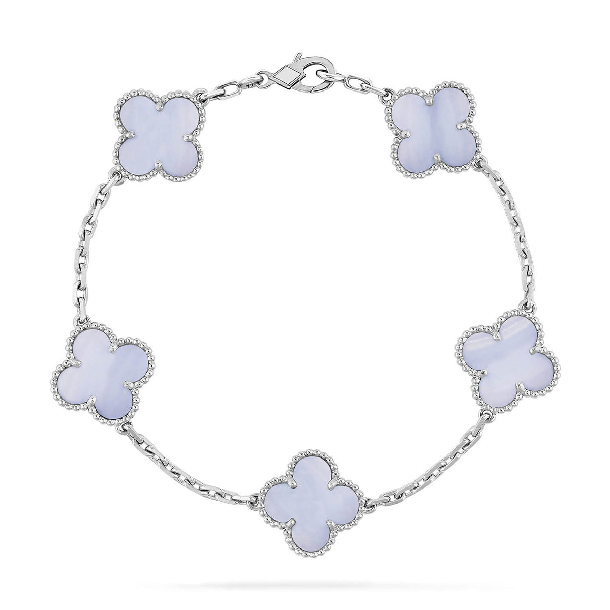[Glow Jewelry]Neue KOLLEKTION „CLOVER 5 MOTIF PURPLE CHALCEDONY BRACELET“