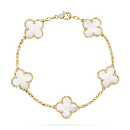 [Glow Jewelry]Neue KOLLEKTION CLOVER WHITE PEARL MOP 5 MOTIV ARMBÄNDER