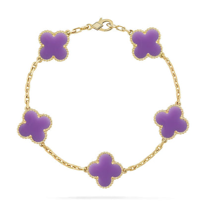 [Glow Jewelry]CLOVER 5 MOTIF LIGHT PURPLE BRACELET COLLECTION