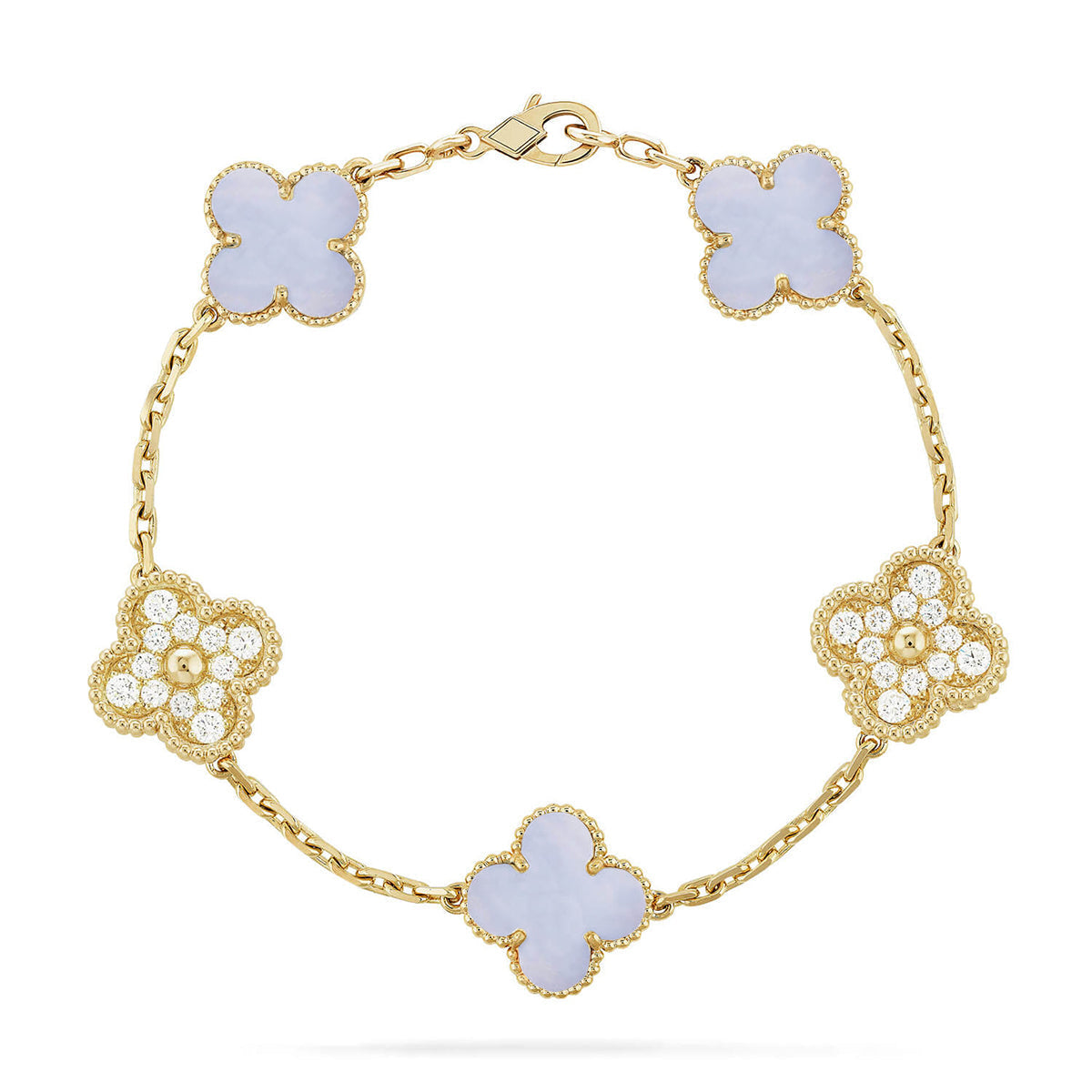 [Glow Jewelry]Neue KOLLEKTION „CLOVER 5 MOTIF PURPLE CHALCEDONY BRACELET“
