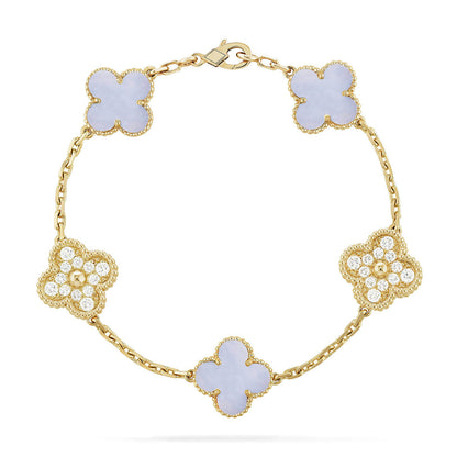 [Glow Jewelry]Neue KOLLEKTION „CLOVER 5 MOTIF PURPLE CHALCEDONY BRACELET“
