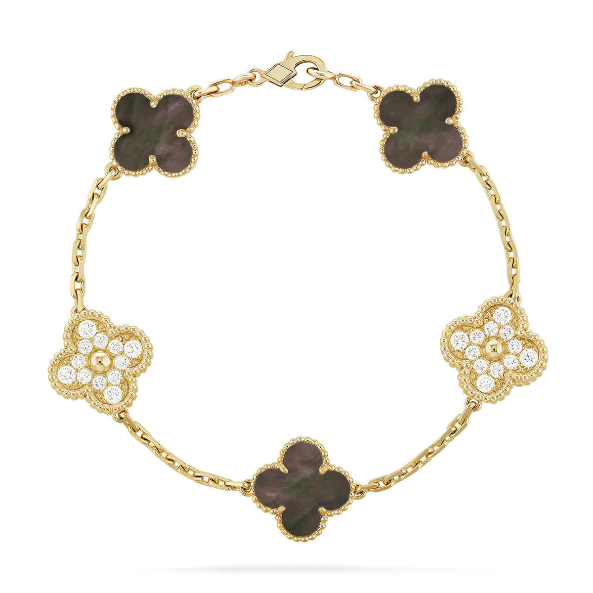 [Glow Jewelry] CLOVER 5 MOTIF GRAY MOP BRACELET COLLECTION