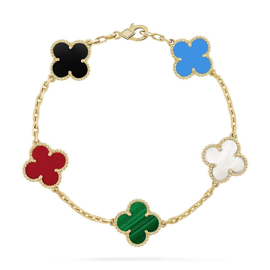 [Glow Jewelry]Neues CLOVER 5 MOTIFS MULTICOLOR ARMBAND