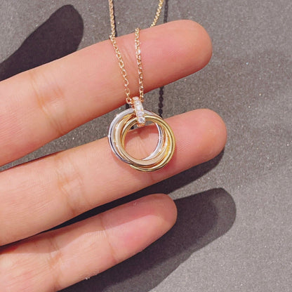 [Glow Jewelry]TRINITY NECKLACE GOLD  DIAMONDS