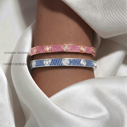 [Glow Jewelry]2026 PAVE GEMSTONE LOVE BRACELET 6.1MM 10 DIAMONDS