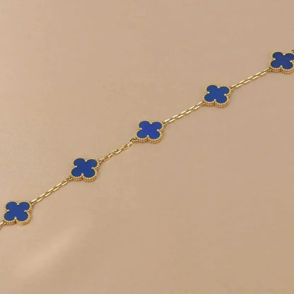 [Glow Jewelry]Neue Kollektion: Kleeblatt 5 Motive Blau Achat Armband
