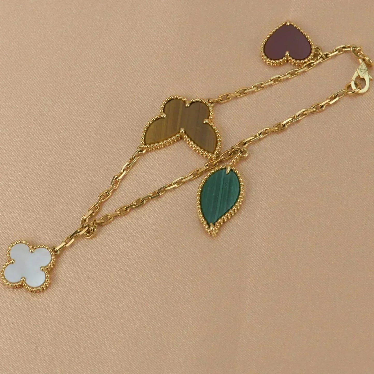 [Glow Jewelry]LUCKY SPRING 5 MOTIF GOLD BRACELET