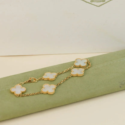 [Glow Jewelry]Neue KOLLEKTION CLOVER WHITE PEARL MOP 5 MOTIV ARMBÄNDER