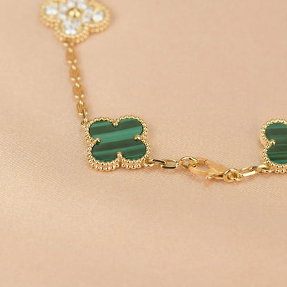 [Glow Jewelry] 新着クローバー5モチーフ マラカイトブレスレットコレクション