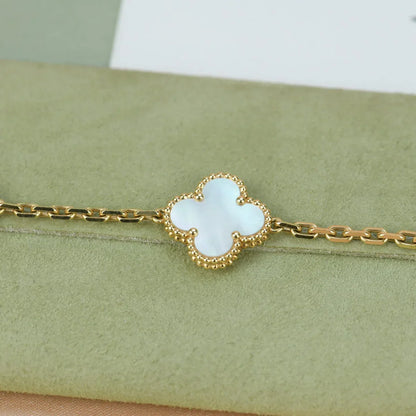 [Glow Jewelry]Neue KOLLEKTION CLOVER WHITE PEARL MOP 5 MOTIV ARMBÄNDER