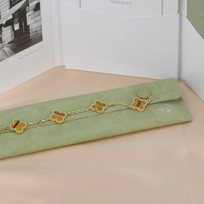 [Glow Jewelry] CLOVER 5 MOTIFS TIGER EYE BRACELET COLLECTION