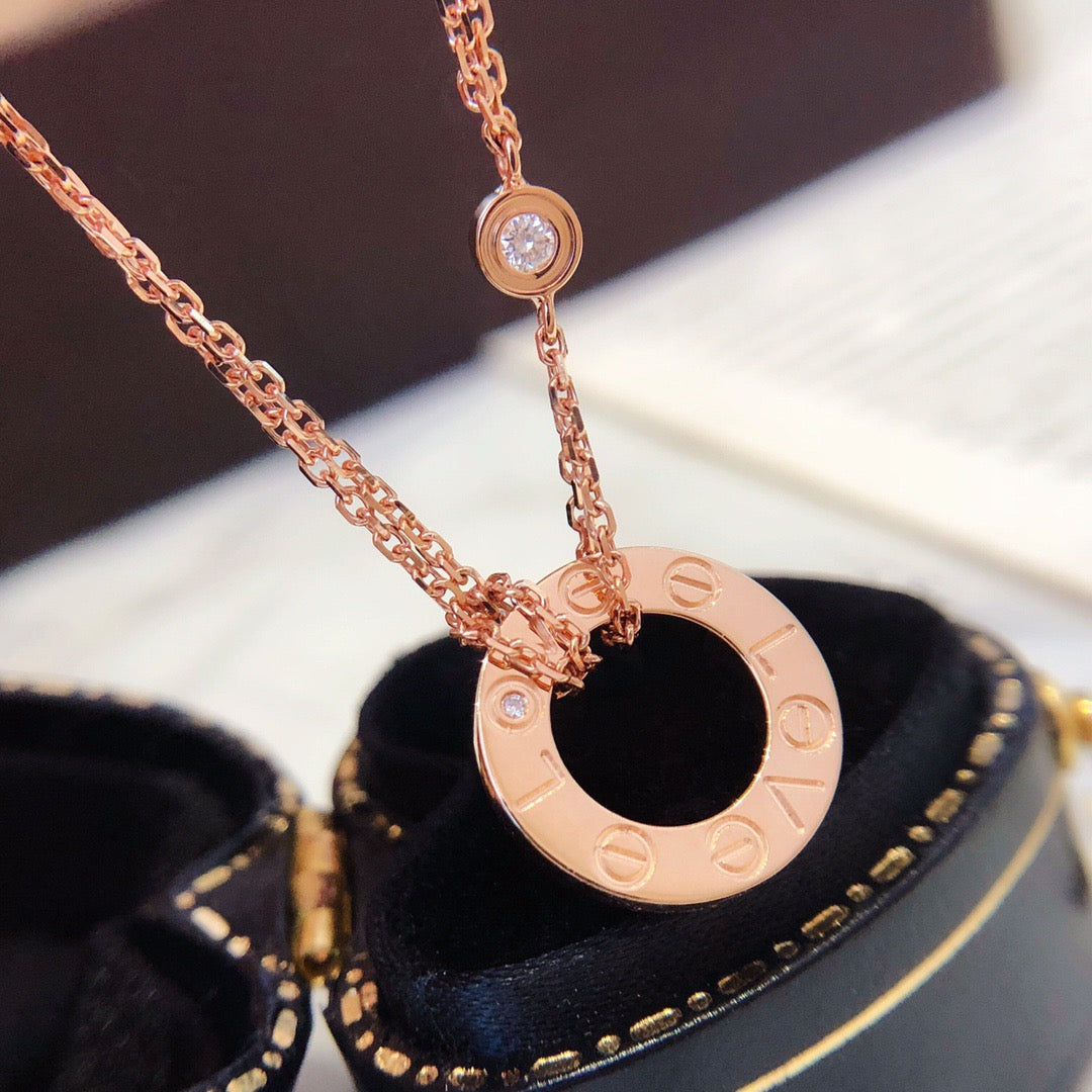 ¡®Glow Jewelry¡¯LOVE NECKLACE 16MM 2 DIAMONDS