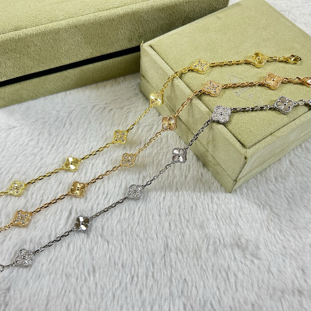 [Glow Jewelry]CLOVER 6 MOTIF DIAMOND LASER BRACELET