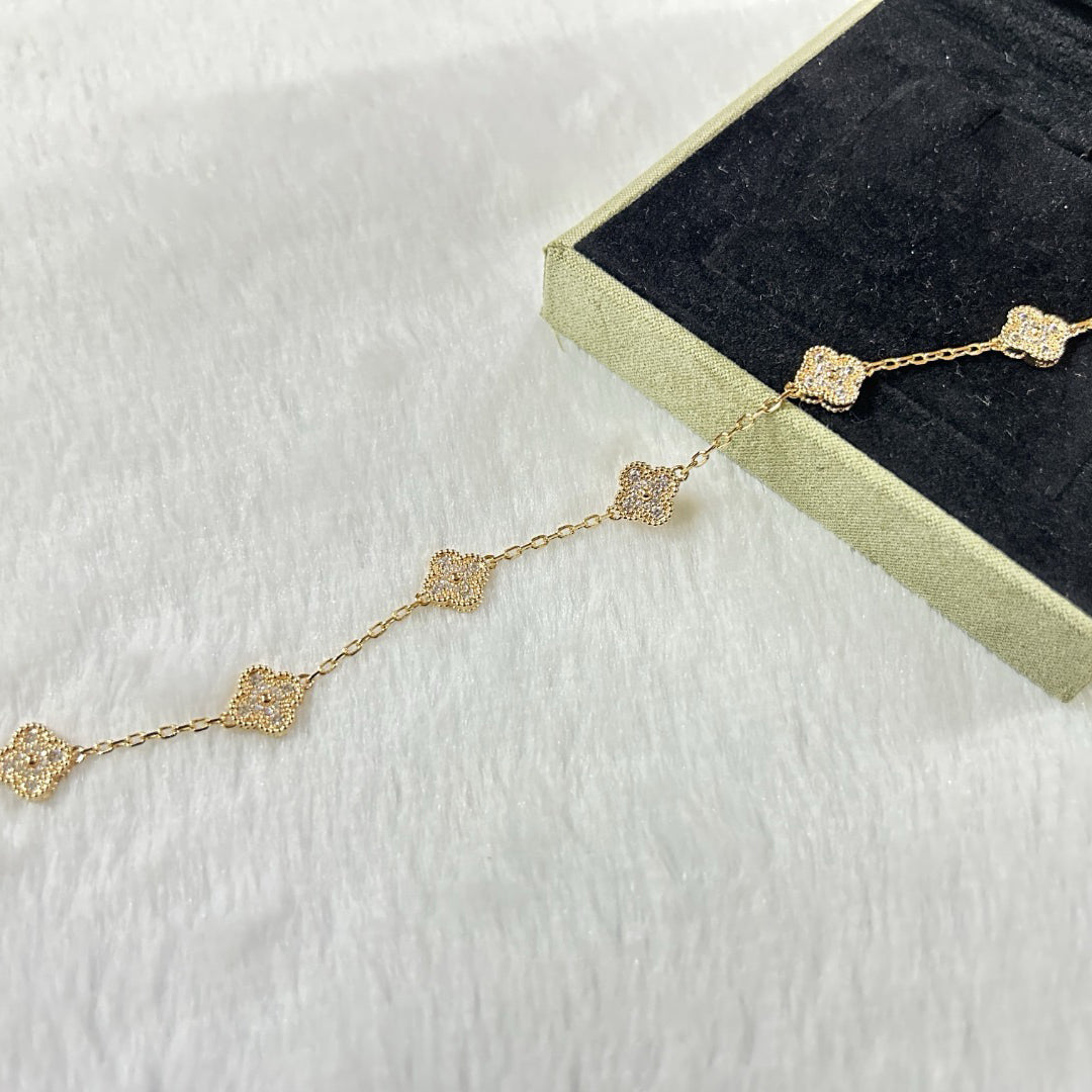 [Glow Jewelry]Neues Kleeblatt-Armband mit 6 Diamantmotiven