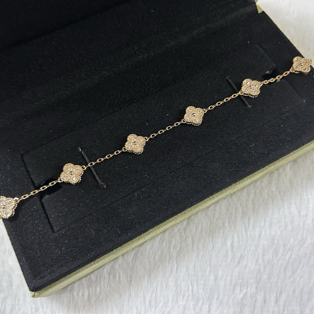[Glow Jewelry]Neues Kleeblatt-Armband mit 6 Diamantmotiven