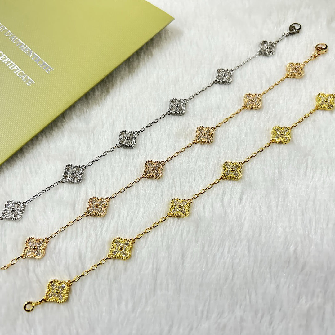 [Glow Jewelry]Neues Kleeblatt-Armband mit 6 Diamantmotiven