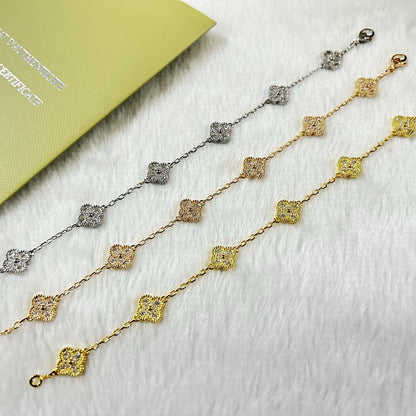 [Glow Jewelry]Neues Kleeblatt-Armband mit 6 Diamantmotiven