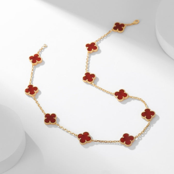 ¡®Glow Jewelry¡¯CLOVER 10 MOTIFS CORNALINE-HALSKETTE