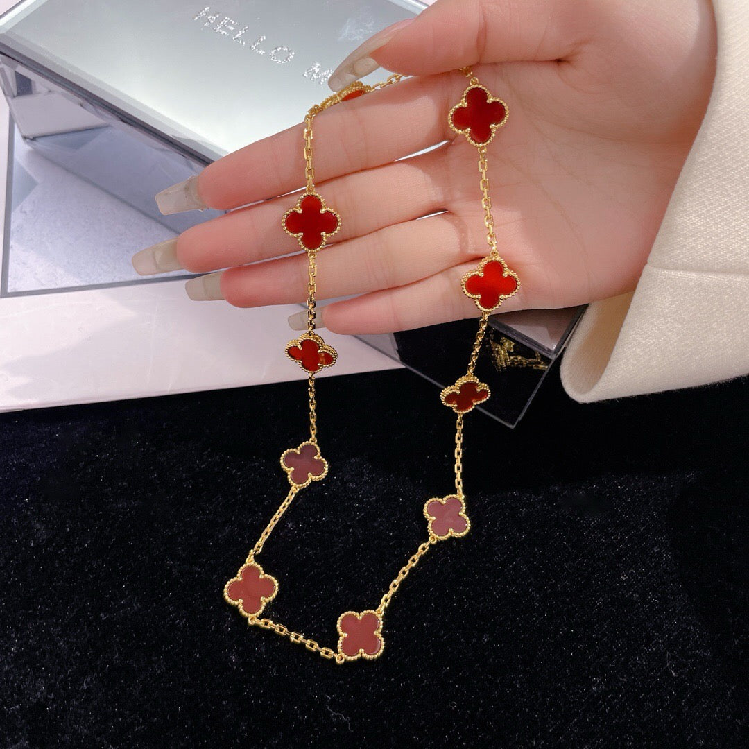 ¡®Glow Jewelry¡¯CLOVER 10 MOTIFS CORNALINE-HALSKETTE