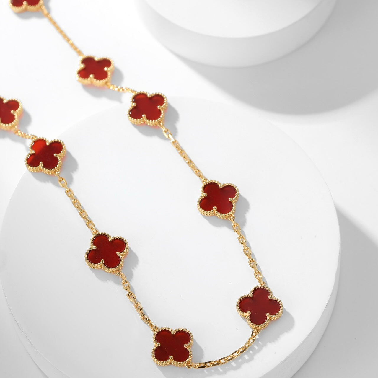 ¡®Glow Jewelry¡¯CLOVER 10 MOTIFS CORNALINE-HALSKETTE
