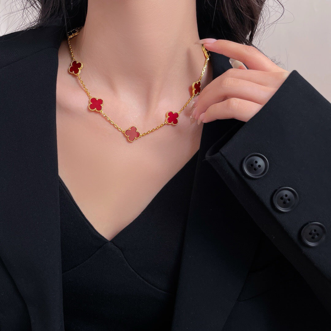 ¡®Glow Jewelry¡¯CLOVER 10 MOTIFS CORNALINE-HALSKETTE