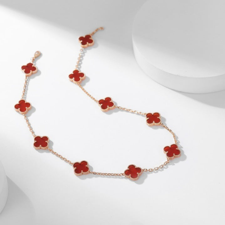 ¡®Glow Jewelry¡¯CLOVER 10 MOTIFS CORNALINE-HALSKETTE