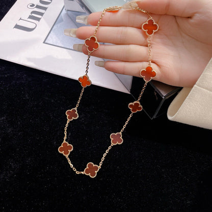 ¡®Glow Jewelry¡¯CLOVER 10 MOTIFS CORNALINE-HALSKETTE