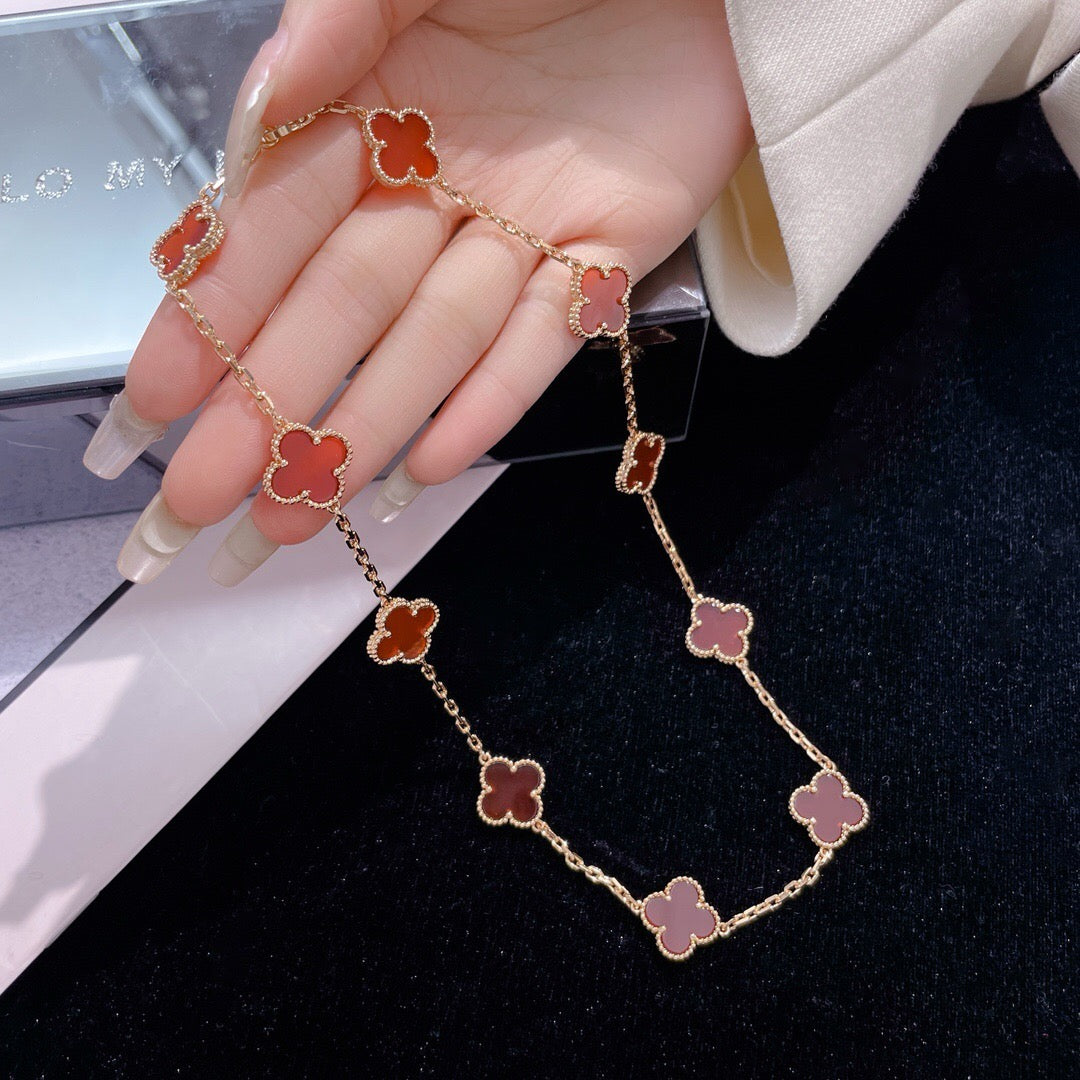 ¡®Glow Jewelry¡¯CLOVER 10 MOTIFS CORNALINE-HALSKETTE