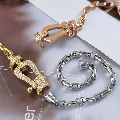 [Glow Jewelry]FORCE LARGE HORSESHOE CLASP  METAL BRACELET