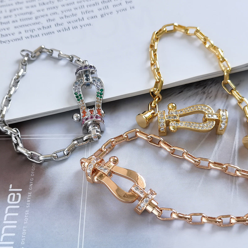 ¡®Glow Jewelry¡¯FORCE LARGE HORSESHOE CLASP  METAL BRACELET