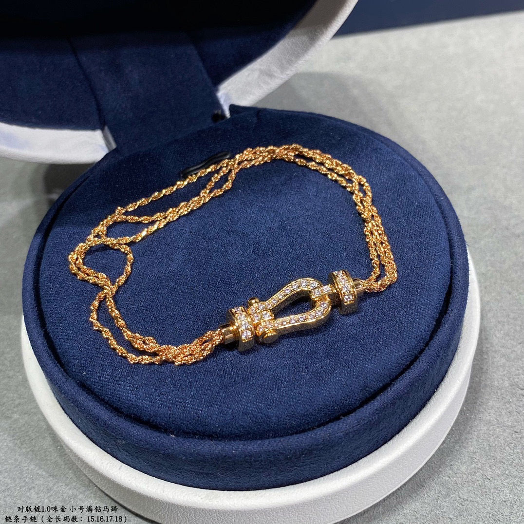 [Glow Jewelry]FORCE SMALL HORSESHOE  DIAMOND CHAIN ROPE BRACELET