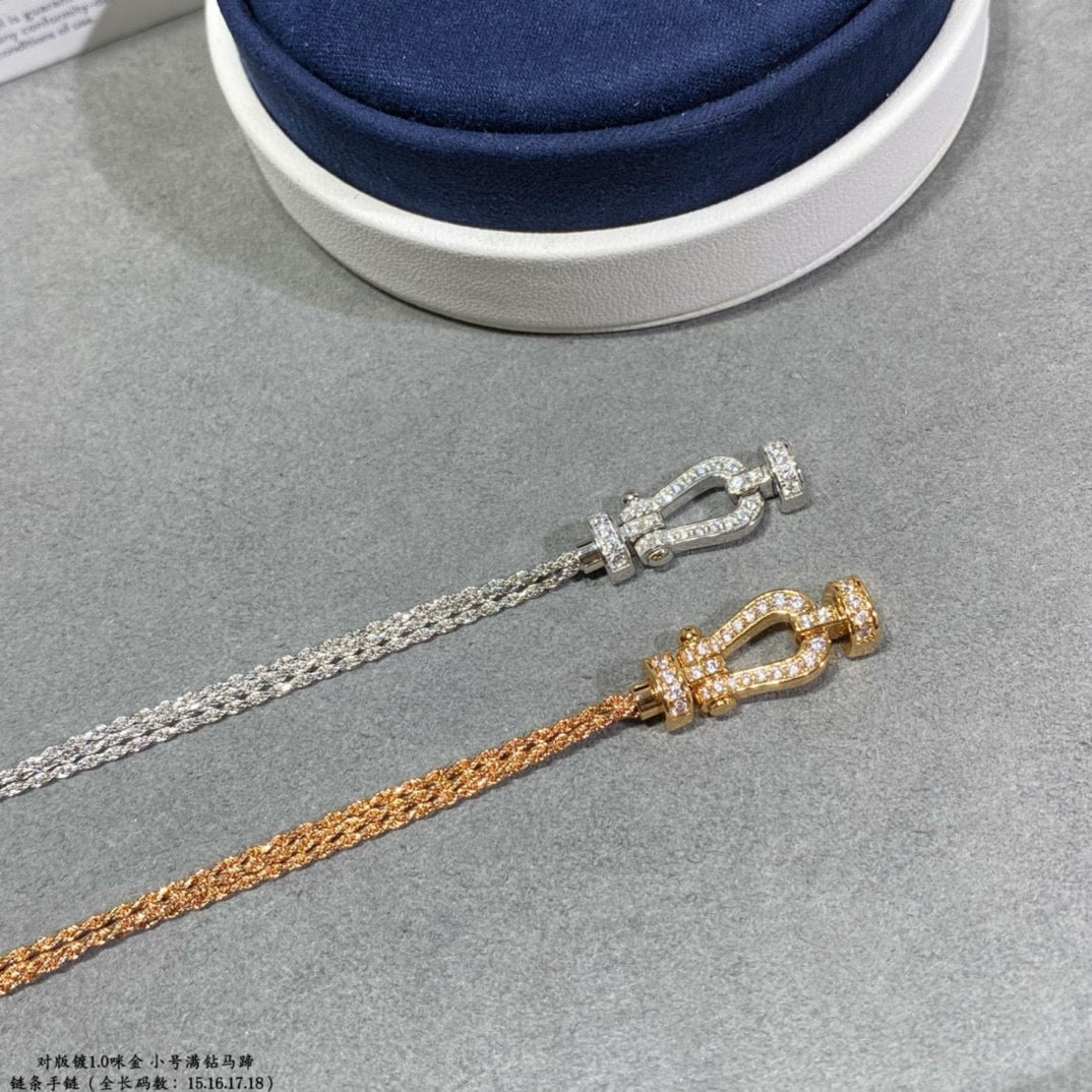 [Glow Jewelry]FORCE SMALL HORSESHOE  DIAMOND CHAIN ROPE BRACELET