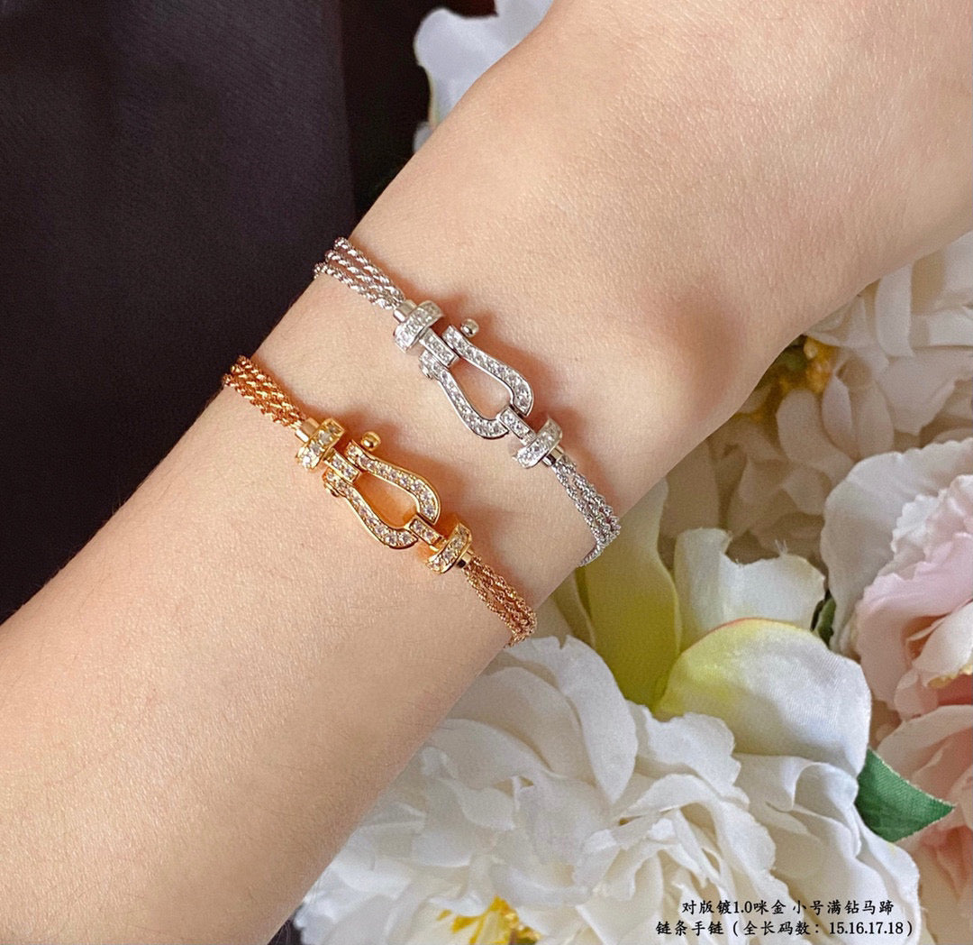 [Glow Jewelry]FORCE SMALL HORSESHOE  DIAMOND CHAIN ROPE BRACELET